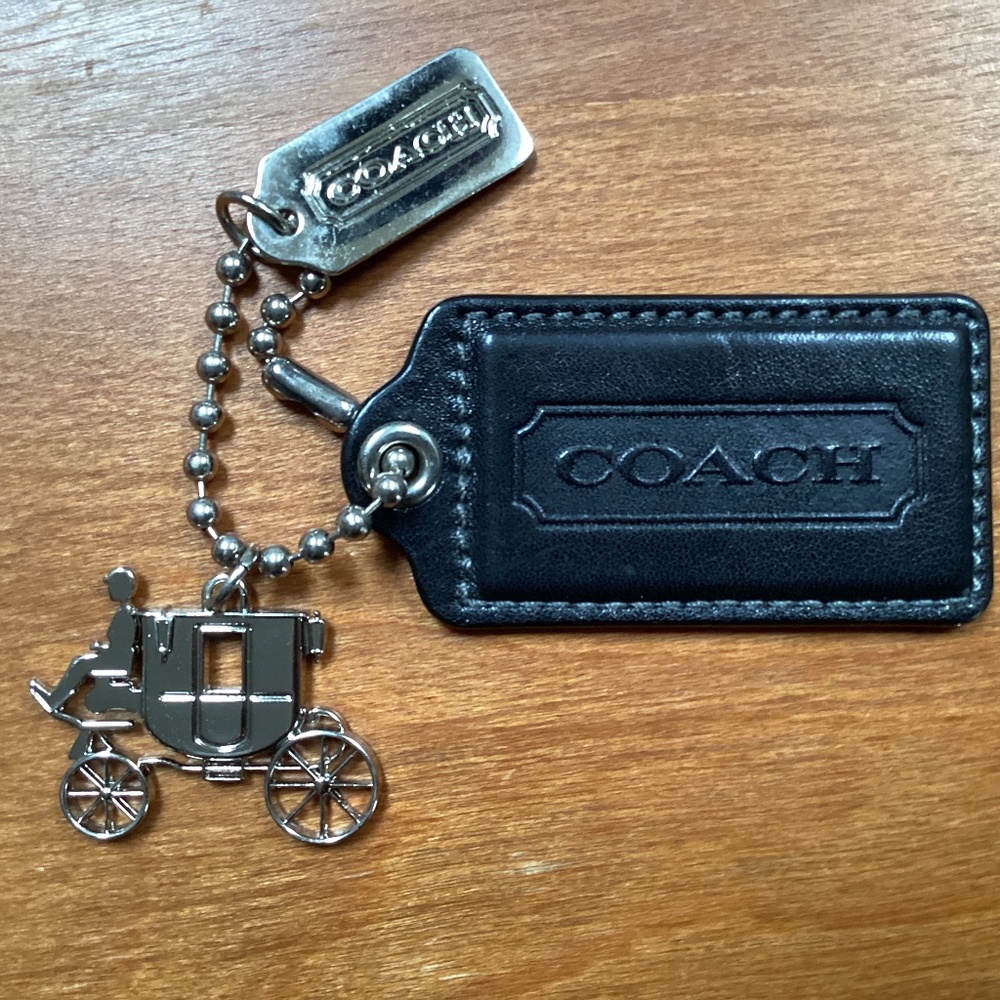 Coach Leather and Silver-Tone Bag Charms/Bag Tags/Hang Tags